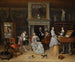 Fantasifuldt interiørmaleri med Jan Steen og Gerrit Schouten-familien - Jan Steen — visning af kunstværket