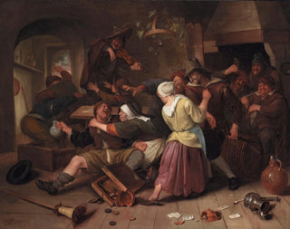 Jan Steen | Maleri af spillerne i strid — visning af kunstværket