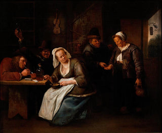 Scène de taverne - Jan Steen — visning af kunstværket