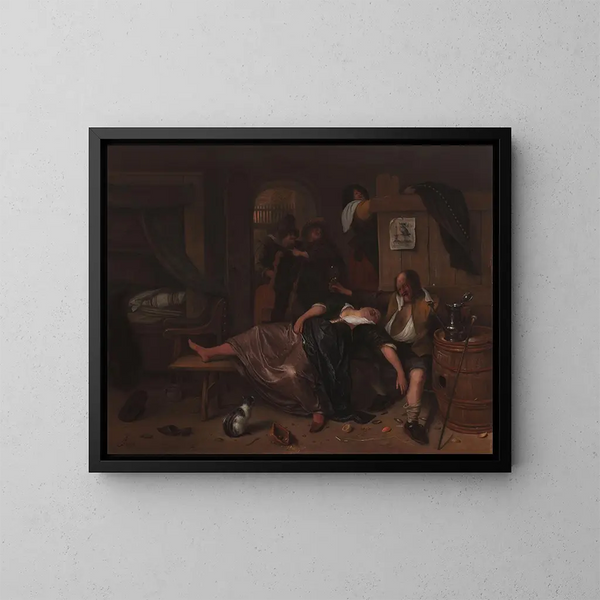Le couple ivre - Jan Steen — indrammet kunstværk på væggen