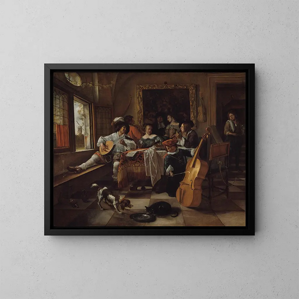 Le concert de famille - Jan Steen — indrammet kunstværk på væggen