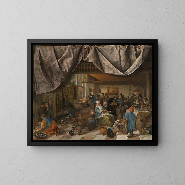 La Vie de l'homme - Jan Steen — indrammet kunstværk på væggen