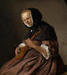 Kvindemaleri, der spiller på citre - Jan Steen — visning af kunstværket