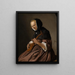 Kvindemaleri, der spiller på citre - Jan Steen — indrammet kunstværk på væggen