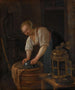 Kvinde, der vasker metalgenstande - Jan Steen — visning af kunstværket
