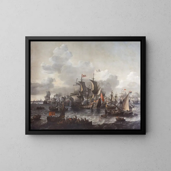 La bataille de la mer du Nord 1573 - Jan Theunisz Blanckerhoff — indrammet kunstværk på væggen