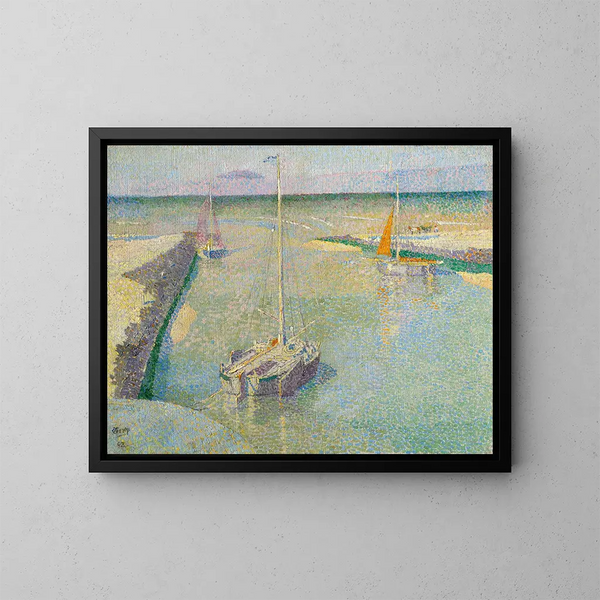 L'embouchure du Rhin eller Le Port de Katwijk - Jan Toorop — indrammet kunstværk på væggen