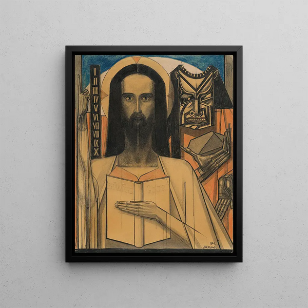 Studie for Kristus i ørkenen - Jan Toorop — indrammet kunstværk på væggen