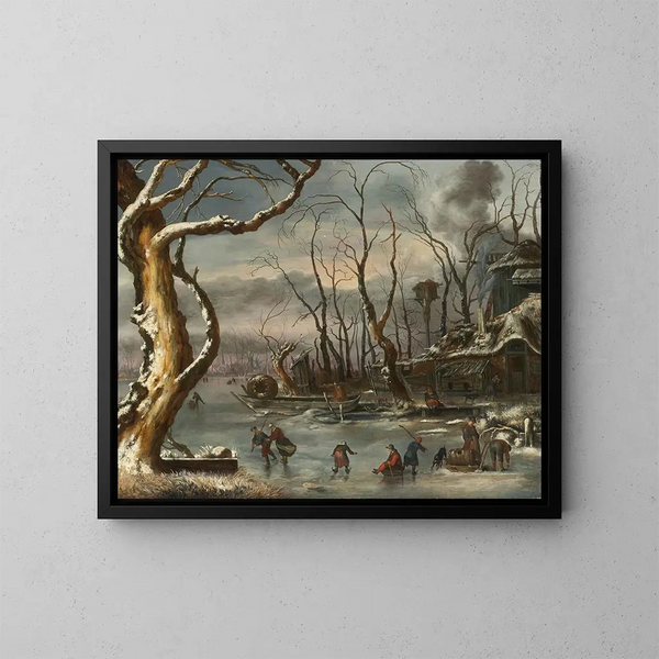 Et vinterlandskab - Jan van Kessel den Ældre — indrammet kunstværk på væggen