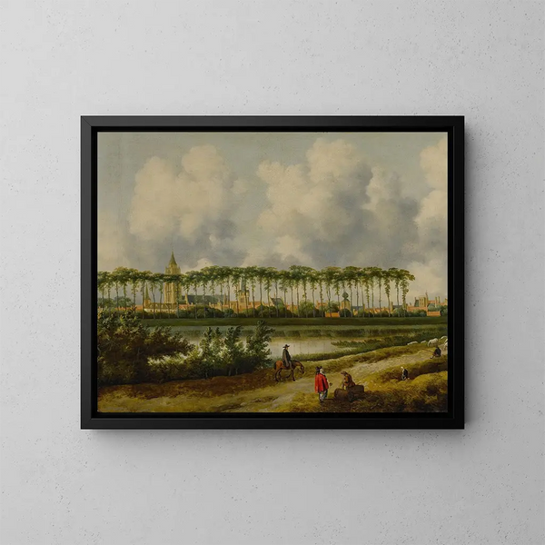 Vue de Gorinchem depuis le sud-vest - Jan van Kessel den Ældre — indrammet kunstværk på væggen