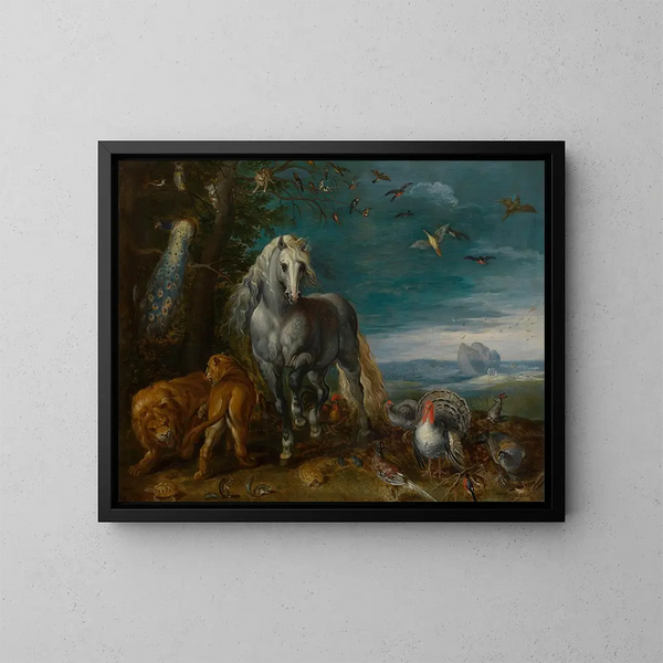 L'Arche de Noé - Jan van Kessel l'Ancien — indrammet kunstværk på væggen
