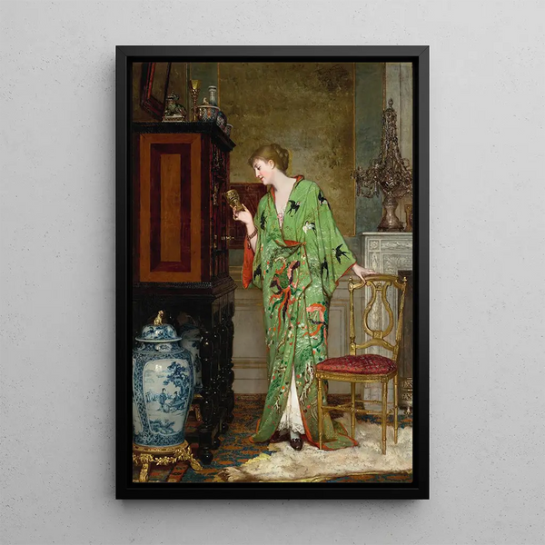 Jan Verhas - La collectionneuse au kimono vert.webp