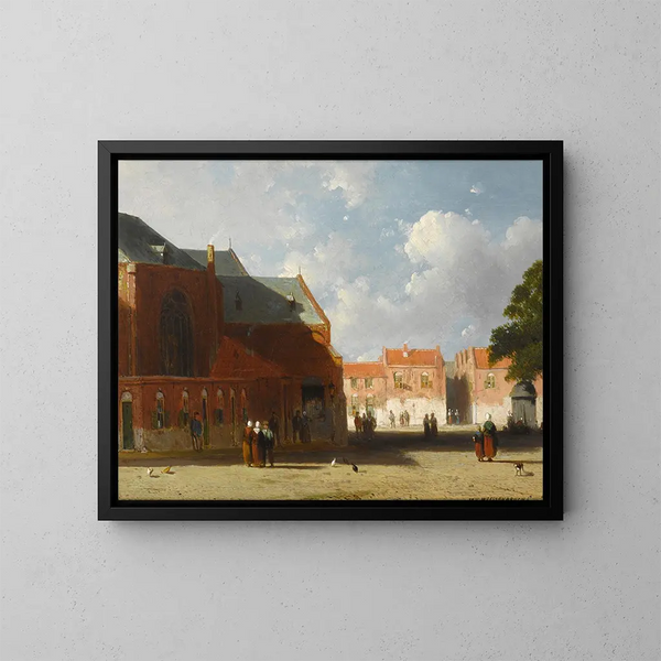 Vue d'une ville néerlandaise - Jan Weissenbruch — indrammet kunstværk på væggen