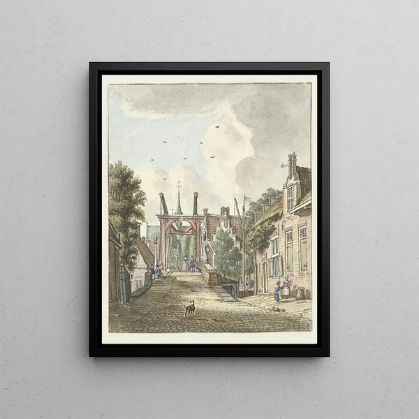 Vue d'Alphen aan de Rijn - Jan de Beijer — indrammet kunstværk på væggen
