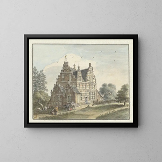 La Maison Den Dam nær Zutphen - Jan de Beijer — indrammet kunstværk på væggen