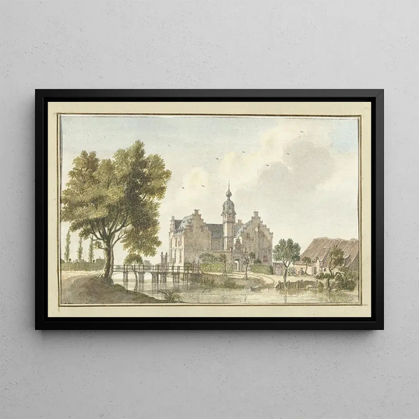 La maison den Ham sur la Niers en Allemagne - Jan de Beijer — indrammet kunstværk på væggen