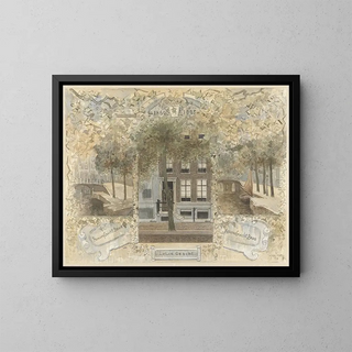 Jan van Essen - Huis op de Leliegracht geflankeerd door de bruggen over de Prinsengracht en de Keizersgracht.webp