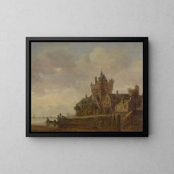 Ældre port af slottet i Nimègue - Jan van Goyen — indrammet kunstværk på væggen