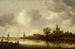 et flodlandskab med en kirke i det fjerne - Jan van Goyen — visning af kunstværket