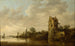 Flod med et gammelt tårn - Jan van Goyen — visning af kunstværket