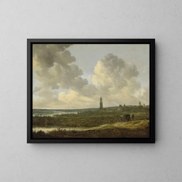 Vue de Rhenen - Jan van Goyen — indrammet kunstværk på væggen