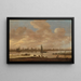 Vue d'une ville imaginaire de l'autre côté d'une rivière avec la tour de Saint-Pol à Vianen - Jan van Goyen — indrammet kunstværk på væggen