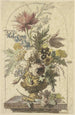 blomsterbukett i en vase med en nellike foran - Jan van Huysum — visning af kunstværket