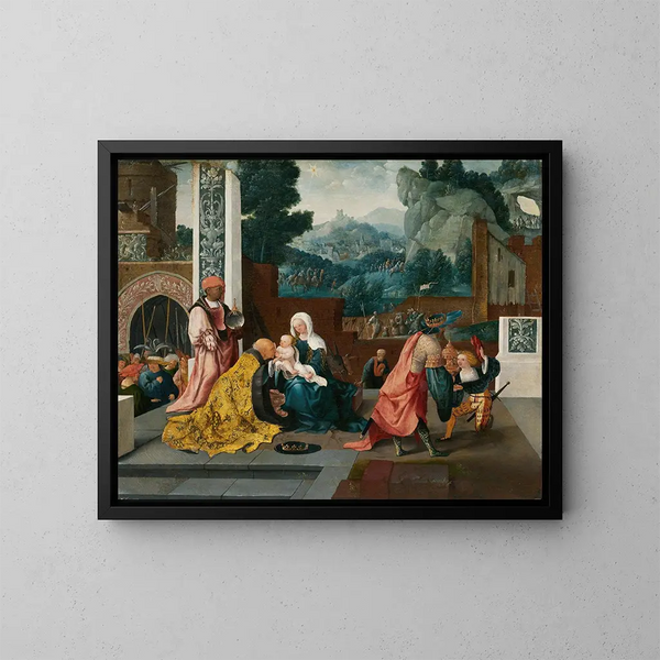 Adoration des Mages - Jan van Scorel — indrammet kunstværk på væggen
