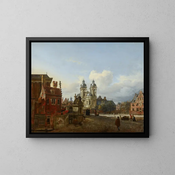 kirken Saint-André i Düsseldorf - Jan van der Heyden — indrammet kunstværk på væggen