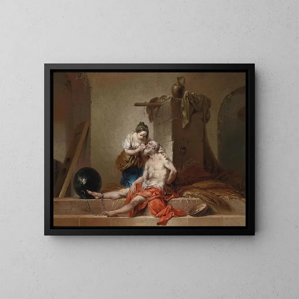 La charité romaine - Januarius Zick — indrammet kunstværk på væggen