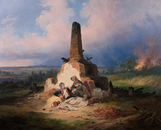 Uhlan blesset i 1831 - January Suchodolski — visning af kunstværket