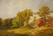 Landskabsbillede med efterår, hund og får - Jasper Francis Cropsey — visning af kunstværket
