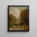 Bétail ved en bæk - Jasper Francis Cropsey — indrammet kunstværk på væggen