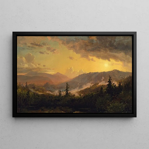Coucher de soleil efter en storm i Catskill-bjergene - Jasper Francis Cropsey — indrammet kunstværk på væggen