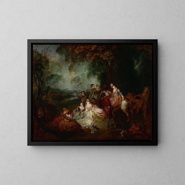 Fête champêtre - Jean-Antoine Watteau — indrammet kunstværk på væggen