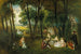 Fête Galante i et skovlandskab - Jean-Antoine Watteau — visning af kunstværket