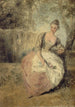 L'Amante inquiète - Jean-Antoine Watteau — visning af kunstværket