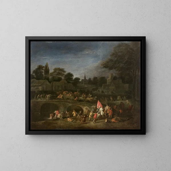 La revanche des paysans - Jean-Antoine Watteau — indrammet kunstværk på væggen