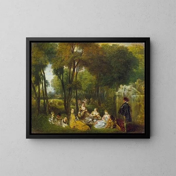 Les Champs-Élysées - Jean-Antoine Watteau — indrammet kunstværk på væggen