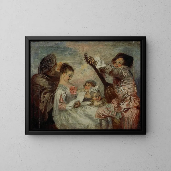 For at bevise os denne skønhed - Jean-Antoine Watteau — indrammet kunstværk på væggen