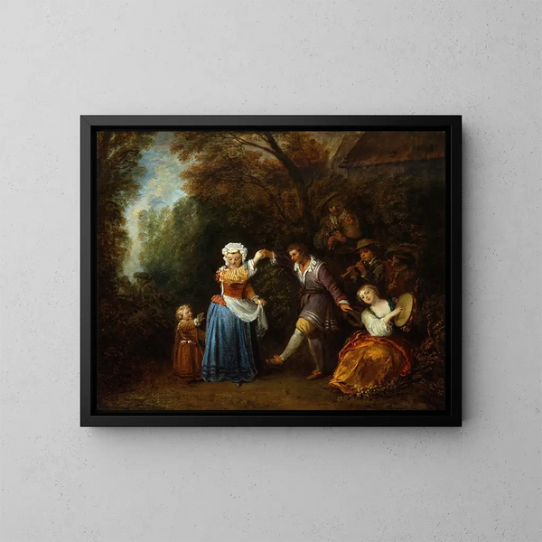 La danse de campagne - Jean-Antoine Watteau — indrammet kunstværk på væggen