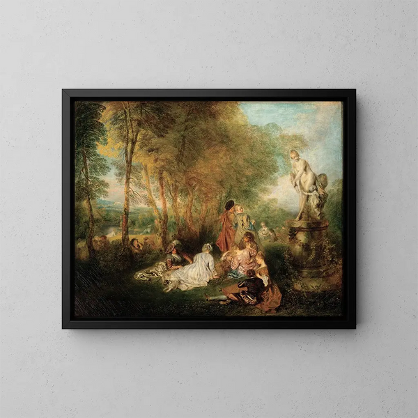 Le Festin de l'amour - Jean-Antoine Watteau — indrammet kunstværk på væggen