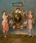 L'Union af musik og komedie - Jean-Antoine Watteau — visning af kunstværket