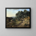 Et landskab nær Volterra - Jean-Baptiste-Camille Corot — indrammet kunstværk på væggen