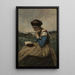 En kvinde læser - Jean-Baptiste-Camille Corot — indrammet kunstværk på væggen