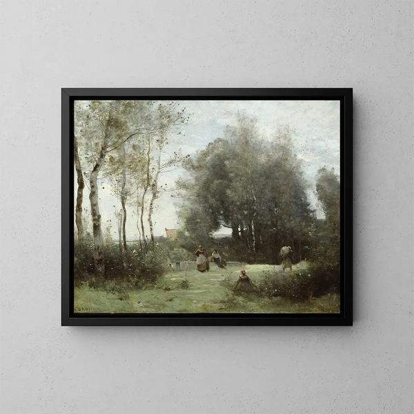Le Pont des rendez-vous - Jean-Baptiste-Camille Corot — indrammet kunstværk på væggen
