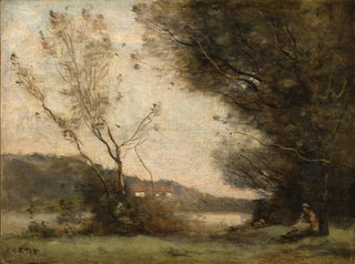 Ved flodbredden - Jean-Baptiste-Camille Corot — visning af kunstværket