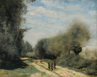 Rute i landskabet ved Crcy-en-Brie - Jean-Baptiste-Camille Corot — visning af kunstværket