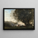 Danse under træerne ved søbredden - Jean-Baptiste-Camille Corot — indrammet kunstværk på væggen