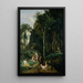 Diane og Actéon Kunsttryk - Diane overrasket i sit bad - Jean-Baptiste-Camille Corot — indrammet kunstværk på væggen
